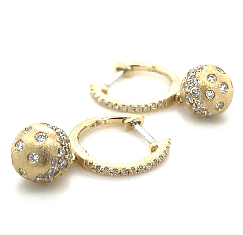 14K YELLOW GOLD DIAMOND EARRINGS  #150-00271