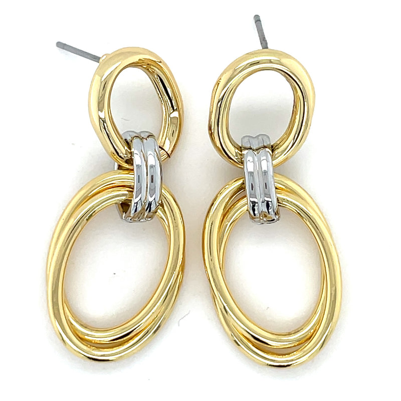 GOLD AND RHODIUM PLATED EARRINGS