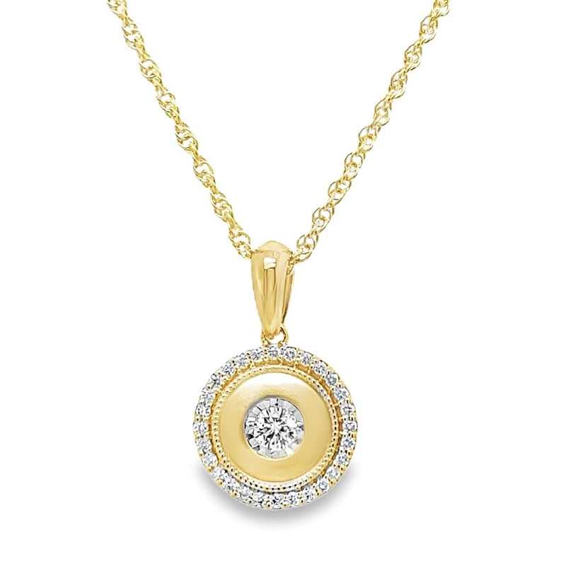 14K YELLOW GOLD DIAMOND NECKLACE  #160-00209
