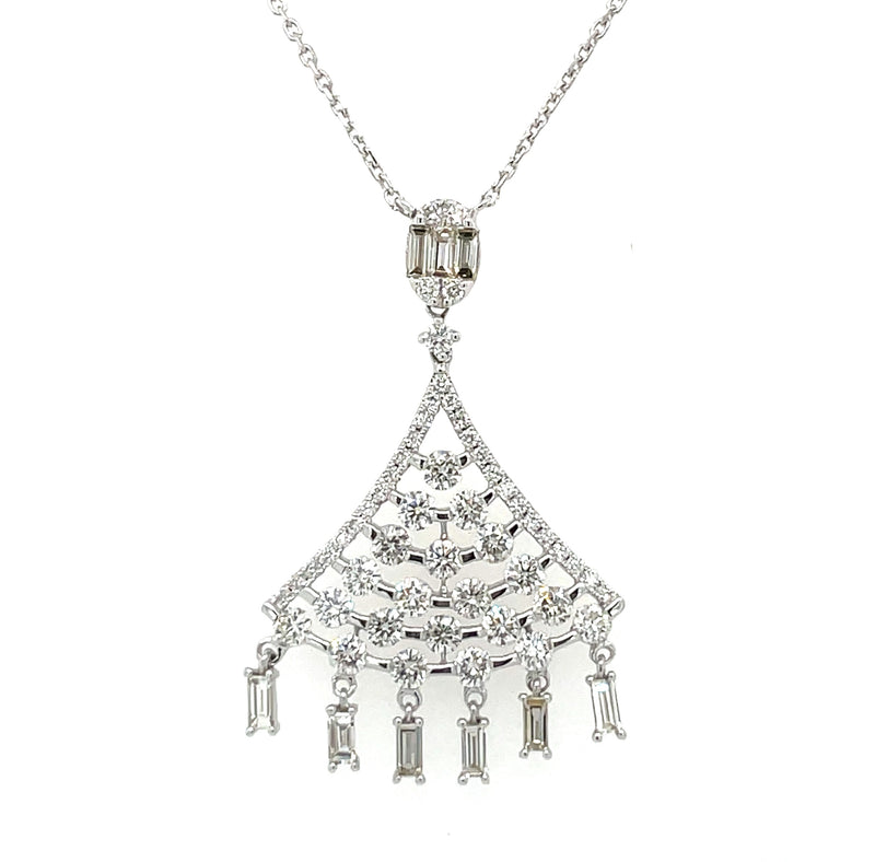 14K WHITE GOLD DIAMOND NECKLACE